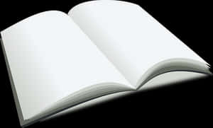 Open Blank Bookon Black Background PNG image with transparent background