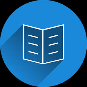 Open Book Icon Blue Background PNG image with transparent background