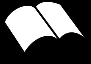 Open Book Icon Silhouette PNG image with transparent background