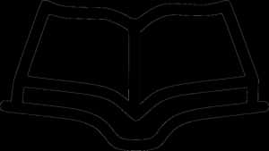 Open Book Outline PNG image with transparent background