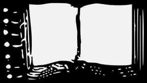 Open Book Silhouette PNG image with transparent background
