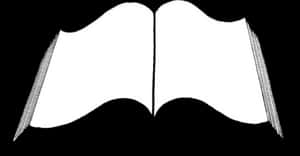 Open Book Silhouette PNG image with transparent background