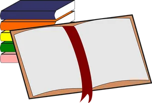 Open Bookand Stackof Books PNG Image