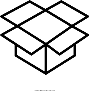 An Open Box Coloring Page - Think Outside The Box Icon PNG