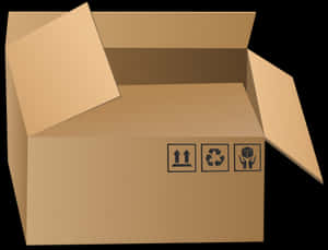 Open Cardboard Box PNG with transparent background