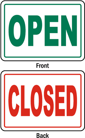 Open Closed Sign Flipside PNG