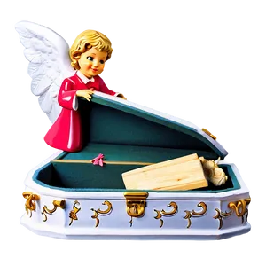 Open Coffin With Angel Png 06282024 PNG Image