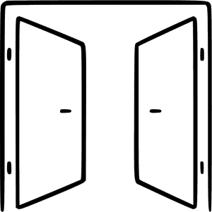 Open Doors Outdoors Furniture Gate Entrance - Vector Open Gate Icon, HD Png Download PNG with transparent background