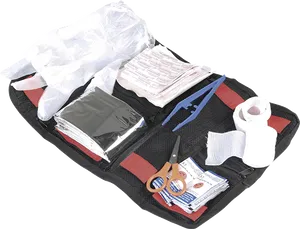 Open First Aid Kit Contents PNG Image