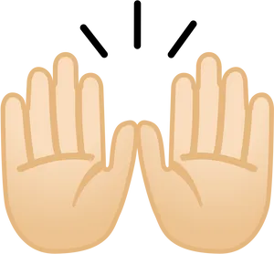 Open Hand Gesture Emoji PNG Image