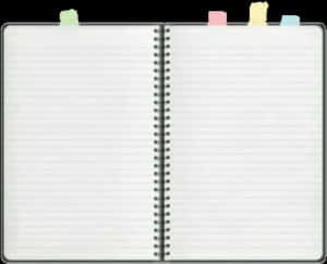 Open Notebookwith Colored Tabs PNG image with transparent background