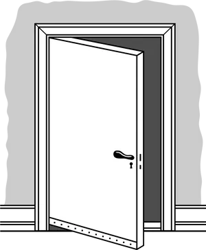 Open White Door Vector Illustration PNG Image