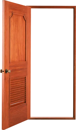 Open Wooden Door Interior Design PNG Image