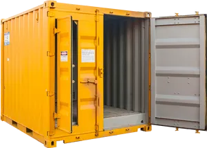 Open Yellow Shipping Container PNG Image