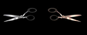Openand Closed Scissorson Black Background PNG