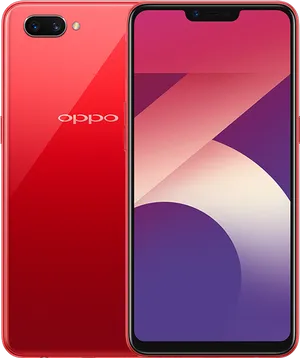 Oppo Red Smartphone Dual Camera PNG Image