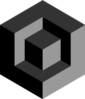 Optical Illusion Cube PNG Image