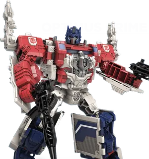 Optimus Prime Action Pose PNG Image