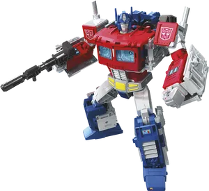 Optimus Prime Action Pose PNG Image