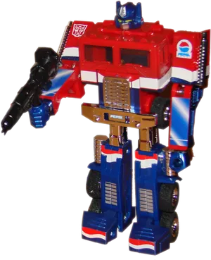 Optimus Prime Pepsi Edition Action Figure PNG Image