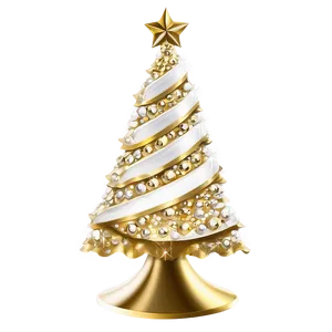 Opulent Gold And White Christmas Tree Png 5 PNG Image