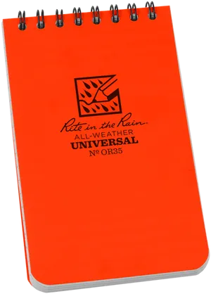 Orange All Weather Notebook PNG Image