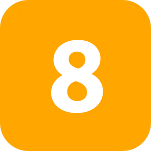 Orange Background Number8 PNG Image