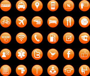 Orange Background Service Icons PNG with transparent background