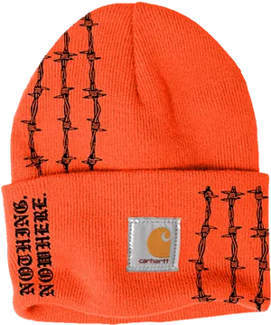 Orange Beanie Carhartt Logo PNG Image