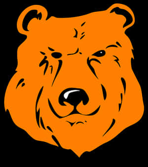 Orange Bear Graphic PNG image with transparent background