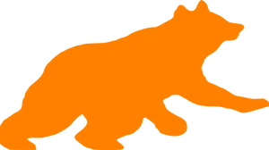 Orange Bear Silhouette Graphic PNG Image