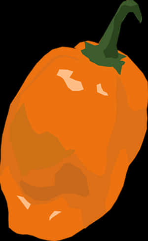 Orange Bell Pepper Illustration PNG with transparent background