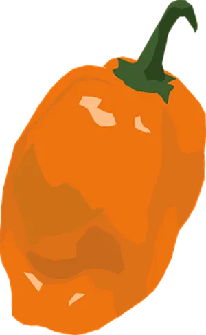 Orange Bell Pepper Illustration PNG Image