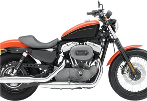 Orange Black Harley Davidson Motorcycle PNG Image