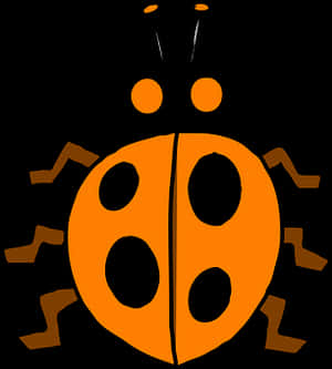 Orange Black Ladybug Illustration PNG image with transparent background