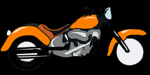Orange Black Motorcycle Vector Art PNG image with transparent background