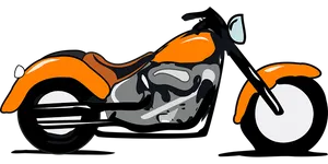 Orange Black Motorcycle Vector Art PNG Image