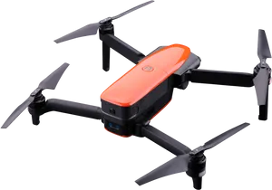 Orange Black Quadcopter Drone PNG Image