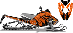 Orange Black Snowmobile Design PNG Image