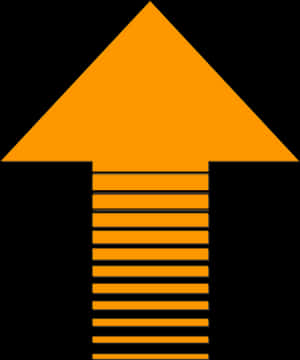 Orange Black Striped Arrow PNG image with transparent background