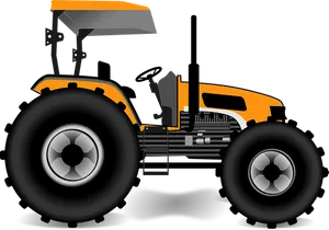 Orange Black Tractor Graphic PNG Image