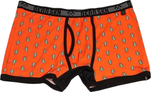 Orange Boxer Briefswith Pattern PNG Image