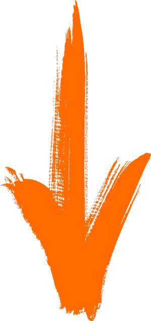 Orange Brushstroke Arrow PNG Image