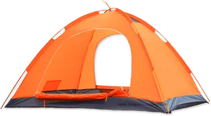 Orange Camping Tent Isolated PNG Image