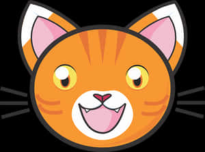 Orange Cat Cartoon Head PNG image with transparent background
