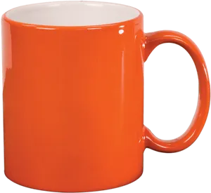 Orange Ceramic Coffee Mug PNG Image