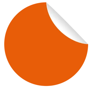 Orange Circle Peeled Corner Graphic PNG Image