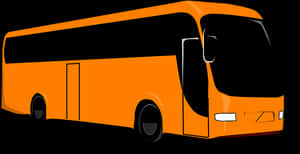 Orange Coach Bus Vector Illustration PNG image with transparent background