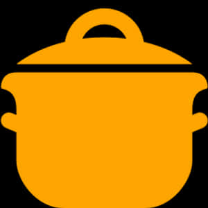 Orange Cooking Pot Icon PNG image with transparent background