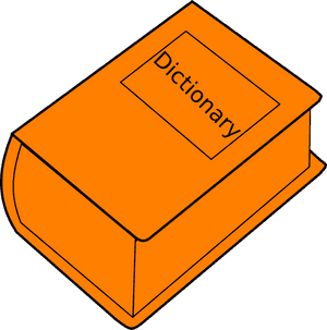 Orange Dictionary Illustration PNG image with transparent background